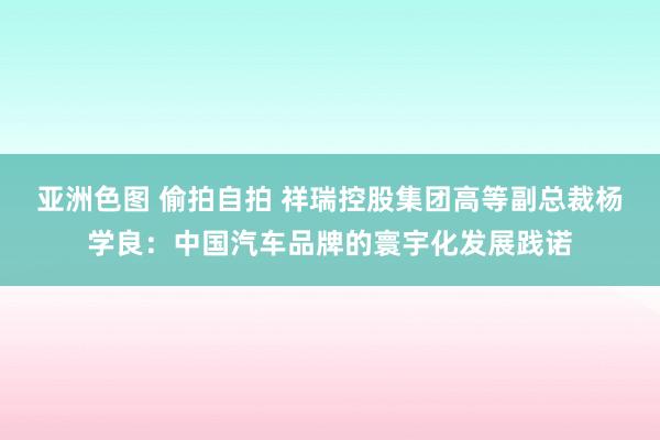 亚洲色图 偷拍自拍 祥瑞控股集团高等副总裁杨学良：中国汽车品牌的寰宇化发展践诺
