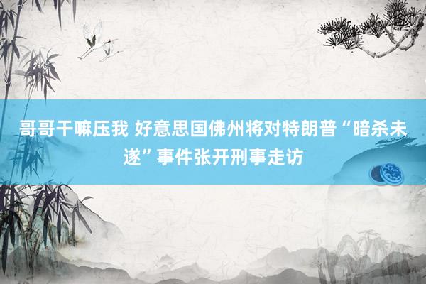 哥哥干嘛压我 好意思国佛州将对特朗普“暗杀未遂”事件张开刑事走访