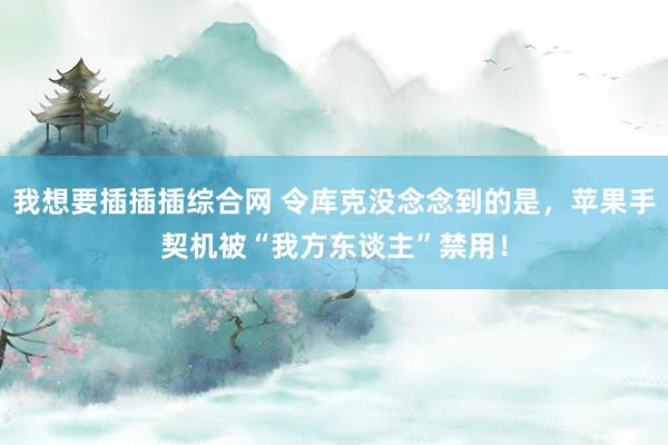 我想要插插插综合网 令库克没念念到的是，苹果手契机被“我方东谈主”禁用！