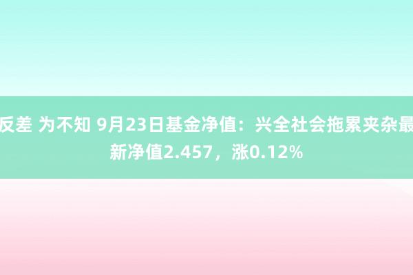 反差 为不知 9月23日基金净值：兴全社会拖累夹杂最新净值2.457，涨0.12%