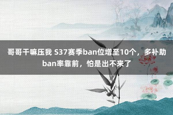 哥哥干嘛压我 S37赛季ban位增至10个，多补助ban率靠前，怕是出不来了