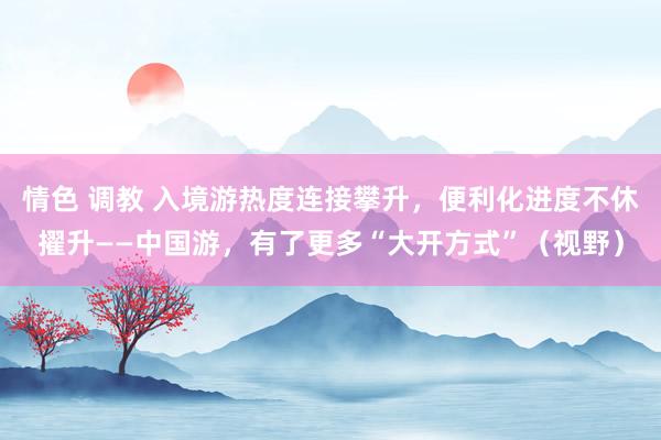情色 调教 入境游热度连接攀升，便利化进度不休擢升——中国游，有了更多“大开方式”（视野）
