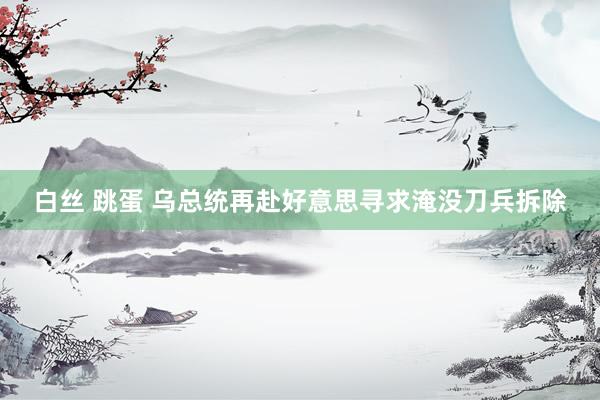 白丝 跳蛋 乌总统再赴好意思寻求淹没刀兵拆除
