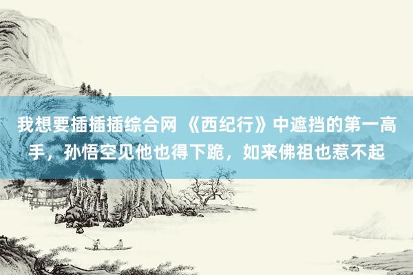 我想要插插插综合网 《西纪行》中遮挡的第一高手，孙悟空见他也得下跪，如来佛祖也惹不起