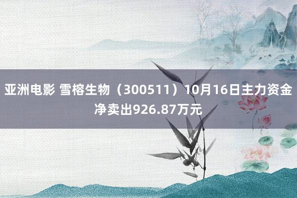 亚洲电影 雪榕生物（300511）10月16日主力资金净卖出926.87万元