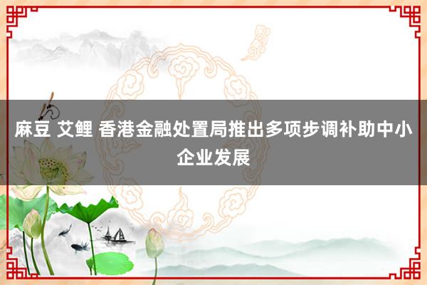 麻豆 艾鲤 香港金融处置局推出多项步调补助中小企业发展