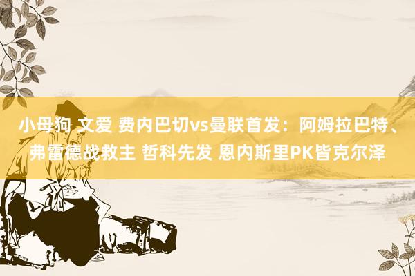 小母狗 文爱 费内巴切vs曼联首发：阿姆拉巴特、弗雷德战救主 哲科先发 恩内斯里PK皆克尔泽
