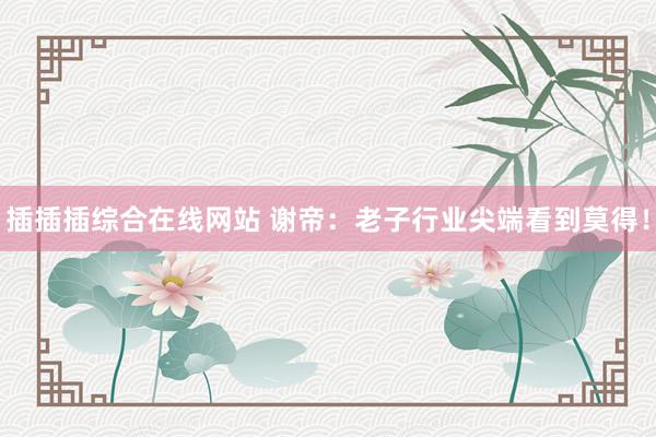 插插插综合在线网站 谢帝：老子行业尖端看到莫得！