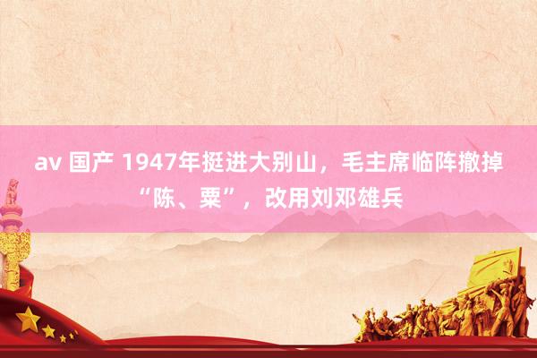 av 国产 1947年挺进大别山，毛主席临阵撤掉“陈、粟”，改用刘邓雄兵