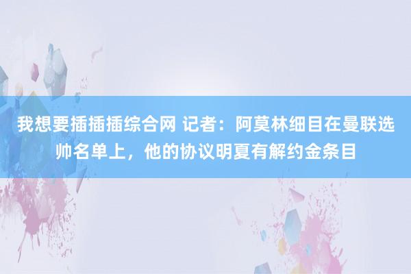 我想要插插插综合网 记者：阿莫林细目在曼联选帅名单上，他的协议明夏有解约金条目