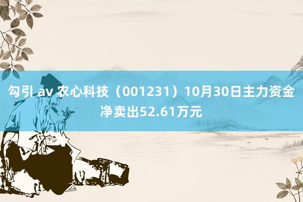 勾引 av 农心科技（001231）10月30日主力资金净卖出52.61万元