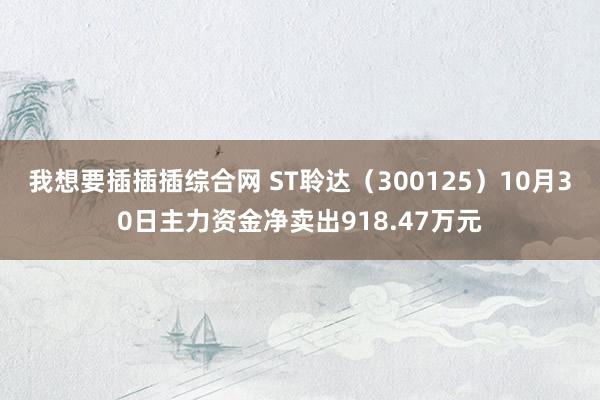 我想要插插插综合网 ST聆达（300125）10月30日主力资金净卖出918.47万元