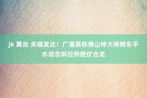 jk 黑丝 关键发达！广湛高铁佛山特大桥跨东平水说念斜拉桥胜仗合龙