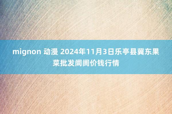 mignon 动漫 2024年11月3日乐亭县冀东果菜批发阛阓价钱行情
