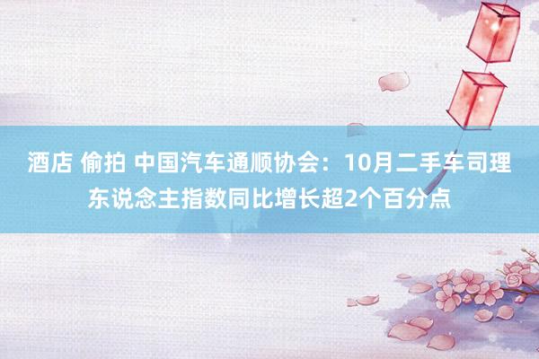 酒店 偷拍 中国汽车通顺协会：10月二手车司理东说念主指数同比增长超2个百分点