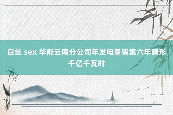 白丝 sex 华能云南分公司年发电量皆集六年畸形千亿千瓦时