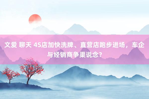 文爱 聊天 4S店加快洗牌、直营店跑步进场，车企与经销商争渠说念？