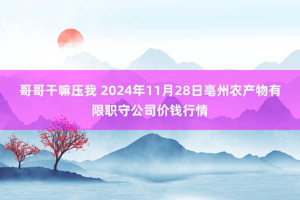 哥哥干嘛压我 2024年11月28日亳州农产物有限职守公司价钱行情
