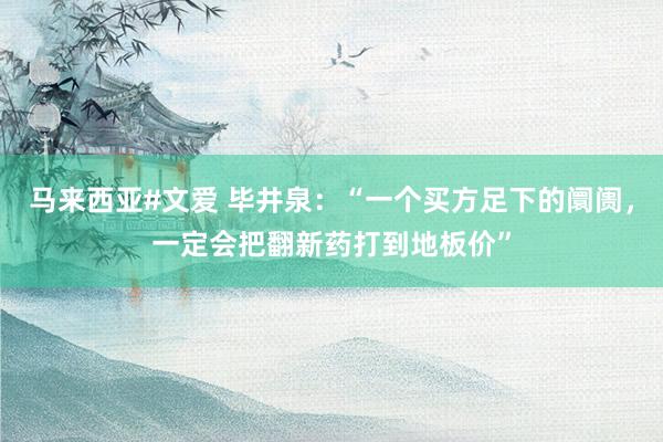 马来西亚#文爱 毕井泉：“一个买方足下的阛阓，一定会把翻新药打到地板价”