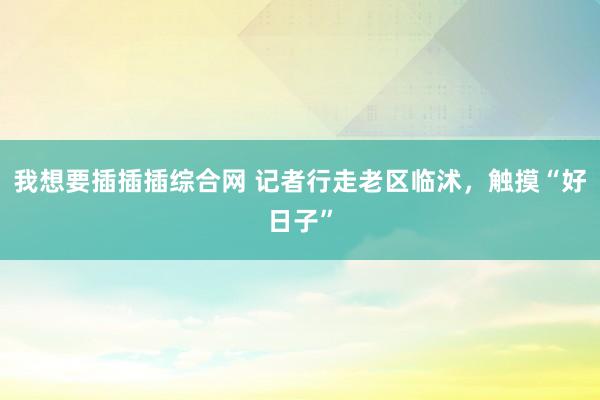 我想要插插插综合网 记者行走老区临沭，触摸“好日子”