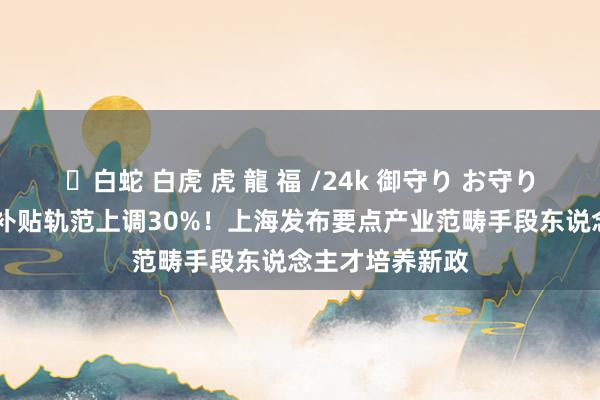 ✨白蛇 白虎 虎 龍 福 /24k 御守り お守り 奇迹手段耕种补贴轨范上调30%！上海发布要点产业范畴手段东说念主才培养新政