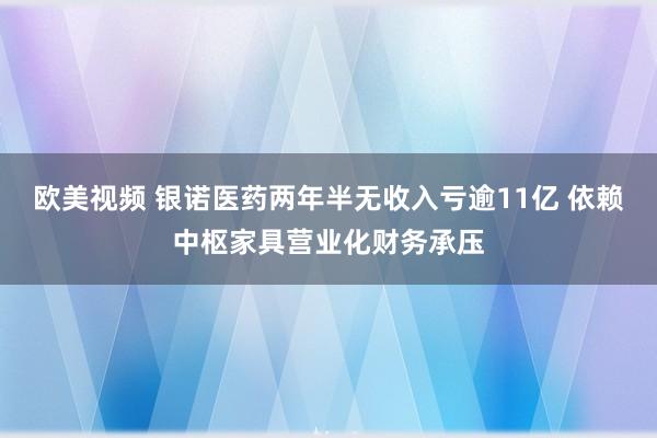 欧美视频 银诺医药两年半无收入亏逾11亿 依赖中枢家具营业化财务承压