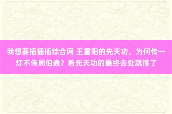 我想要插插插综合网 王重阳的先天功，为何传一灯不传周伯通？看先天功的最终去处就懂了