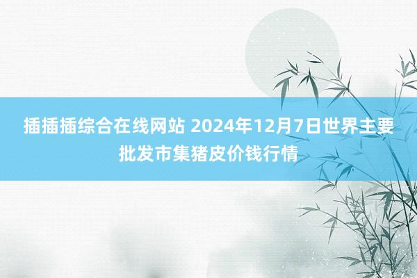 插插插综合在线网站 2024年12月7日世界主要批发市集猪皮价钱行情