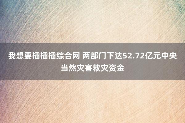 我想要插插插综合网 两部门下达52.72亿元中央当然灾害救灾资金
