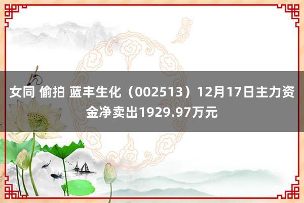 女同 偷拍 蓝丰生化（002513）12月17日主力资金净卖出1929.97万元