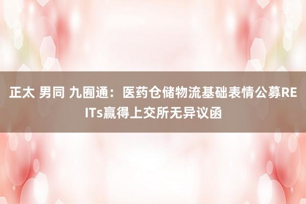 正太 男同 九囿通：医药仓储物流基础表情公募REITs赢得上交所无异议函