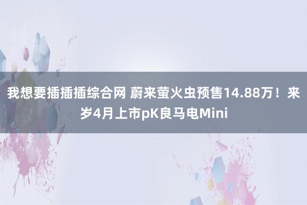 我想要插插插综合网 蔚来萤火虫预售14.88万！来岁4月上市pK良马电Mini