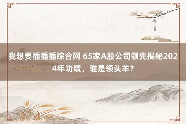 我想要插插插综合网 65家A股公司领先揭秘2024年功绩，谁是领头羊？