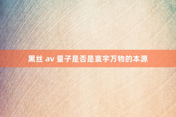 黑丝 av 量子是否是寰宇万物的本源