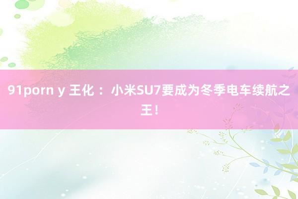 91porn y 王化 ：小米SU7要成为冬季电车续航之王！