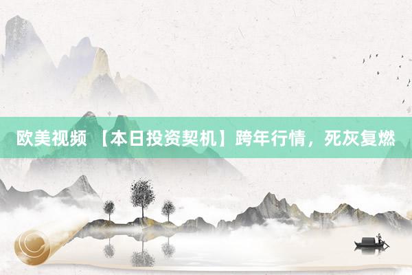 欧美视频 【本日投资契机】跨年行情，死灰复燃