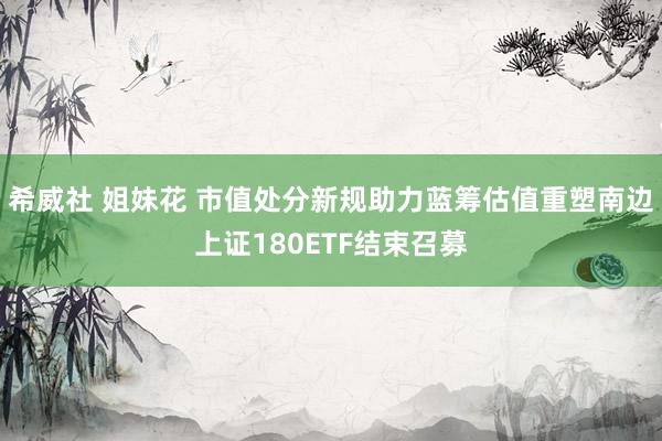 希威社 姐妹花 市值处分新规助力蓝筹估值重塑南边上证180ETF结束召募