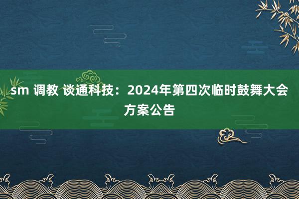 sm 调教 谈通科技：2024年第四次临时鼓舞大会方案公告