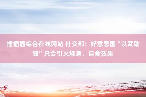 插插插综合在线网站 社交部：好意思国“以武助独”只会引火烧身、自食效果