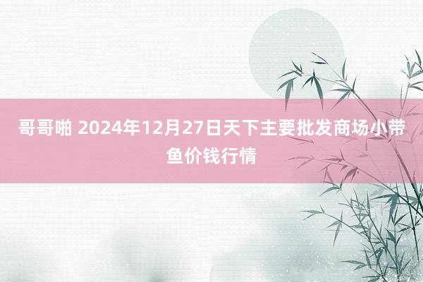 哥哥啪 2024年12月27日天下主要批发商场小带鱼价钱行情