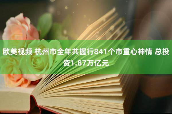欧美视频 杭州市全年共握行841个市重心神情 总投资1.87万亿元