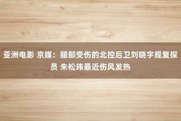 亚洲电影 京媒：腿部受伤的北控后卫刘晓宇规复探员 朱松玮最近伤风发热