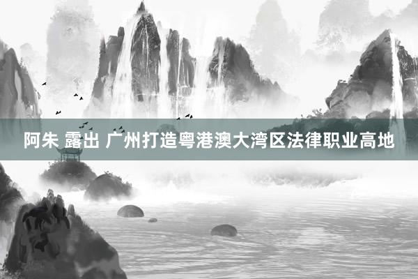 阿朱 露出 广州打造粤港澳大湾区法律职业高地