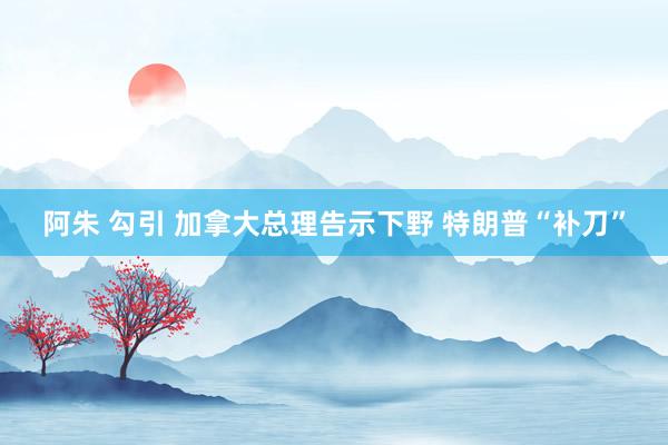 阿朱 勾引 加拿大总理告示下野 特朗普“补刀”