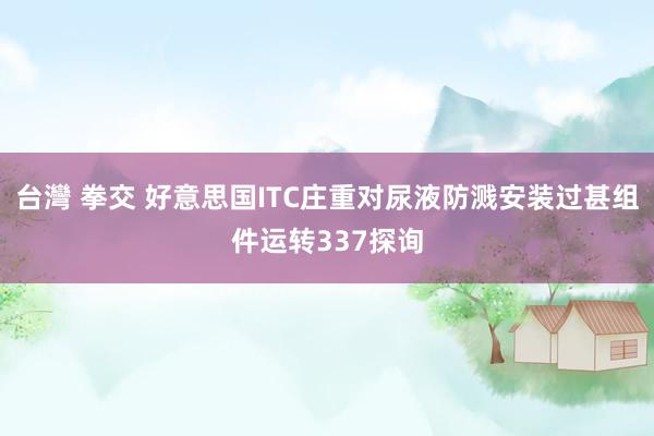 台灣 拳交 好意思国ITC庄重对尿液防溅安装过甚组件运转337探询