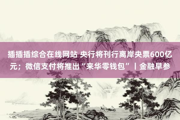 插插插综合在线网站 央行将刊行离岸央票600亿元；微信支付将推出“来华零钱包”丨金融早参