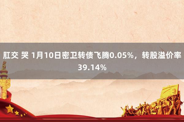 肛交 哭 1月10日密卫转债飞腾0.05%，转股溢价率39.14%