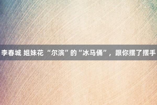 李春城 姐妹花 “尔滨”的“冰马俑”，跟你摆了摆手