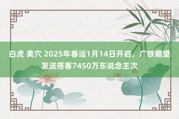 白虎 美穴 2025年春运1月14日开启，广铁瞻望发送搭客7450万东说念主次