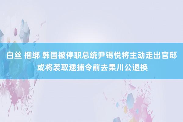白丝 捆绑 韩国被停职总统尹锡悦将主动走出官邸 或将袭取逮捕令前去果川公退换